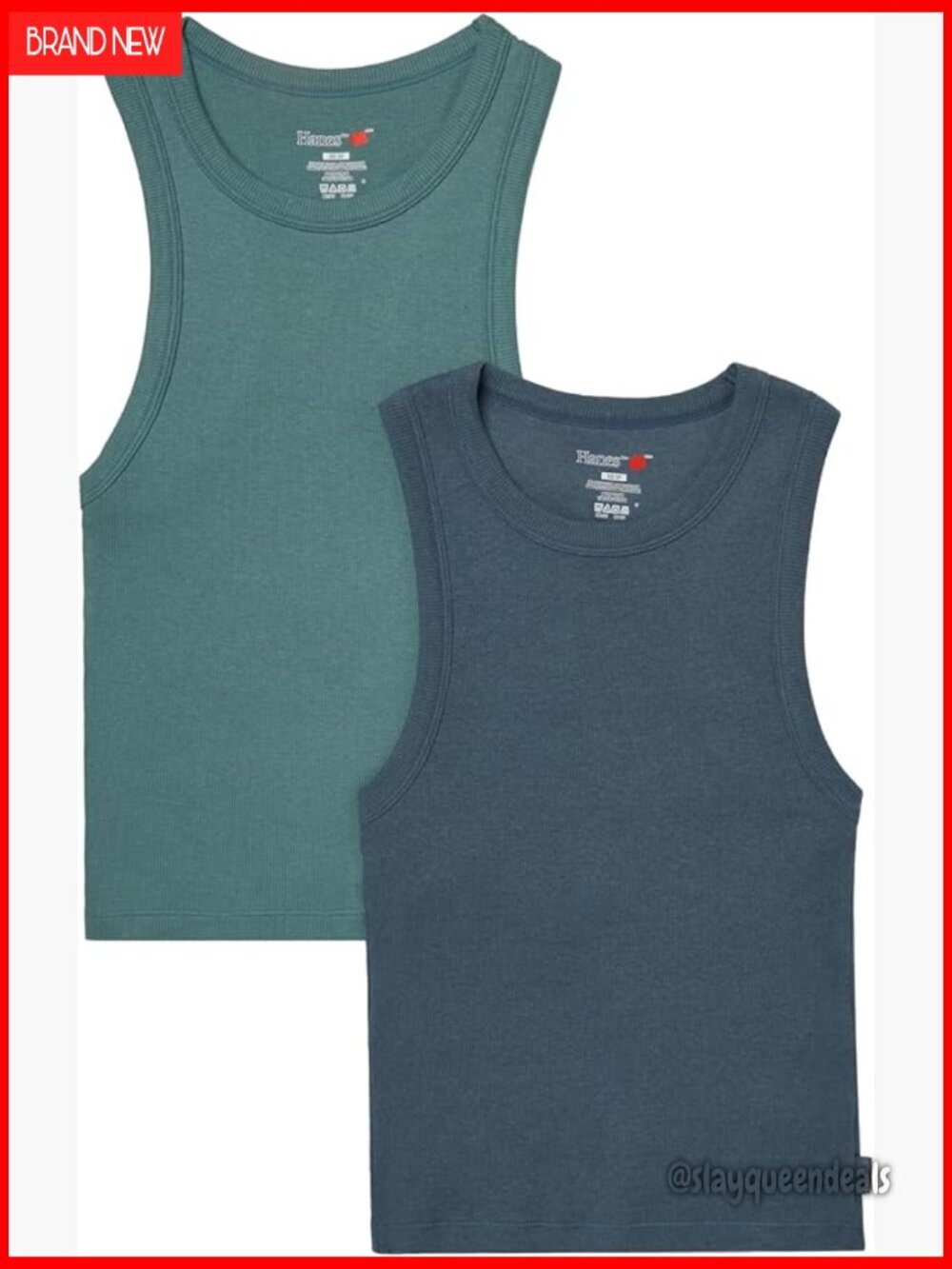 Supersoft Rib Racerback Crop Tank Top 2-Pack, Fitted Loungewear